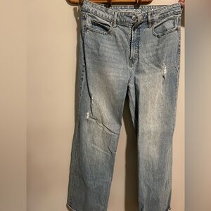 Old Navy “Sky-Hi Wide Leg” Classic Blue Distressed Women Jeans